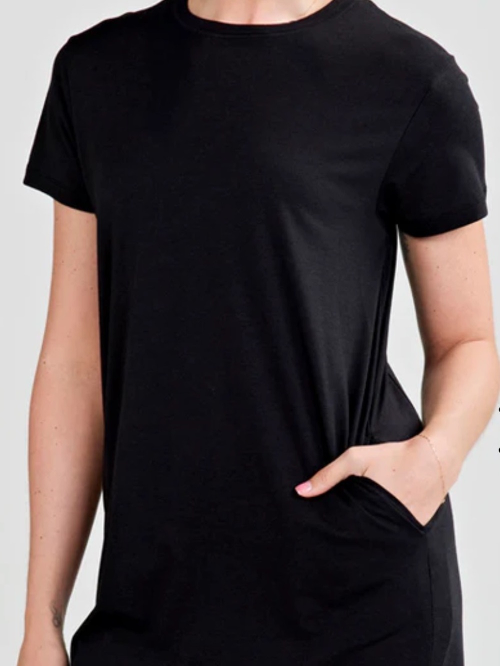 Tasc “All Day” T-Shirt Dress- Black